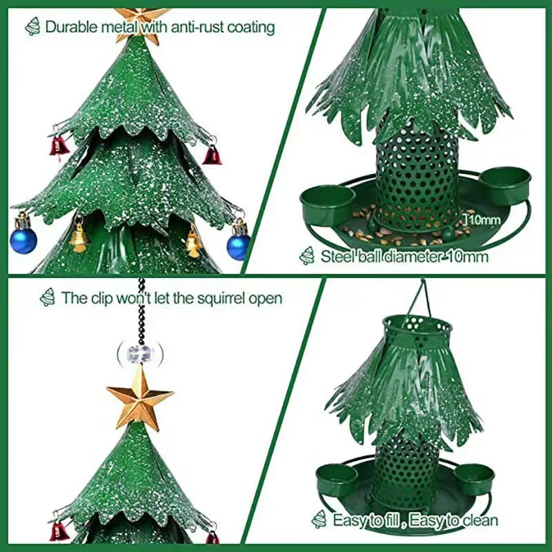 Christmas tree bird feeder