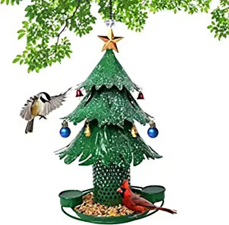 Christmas tree bird feeder